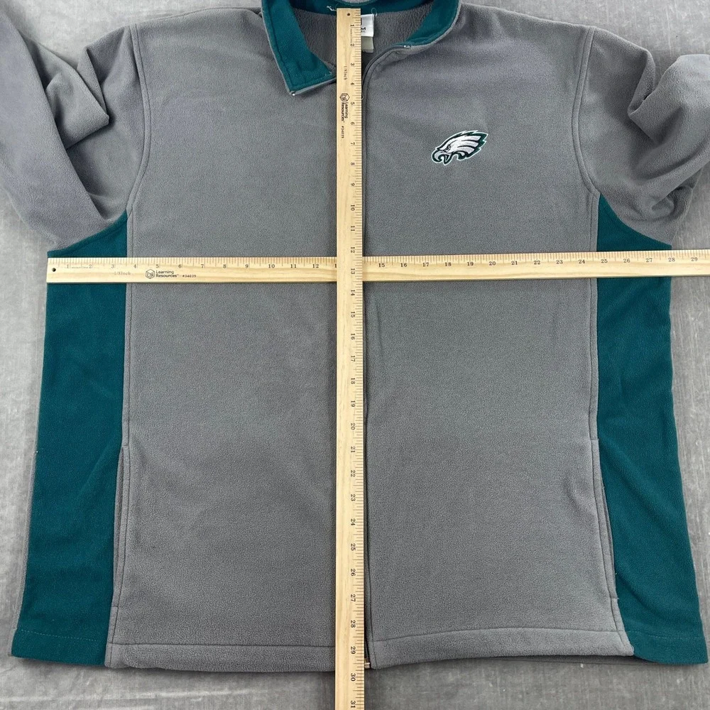 Philadelphia Eagles NFL Team Apparel Men XXL Gray Full Zip Fleece Jacket